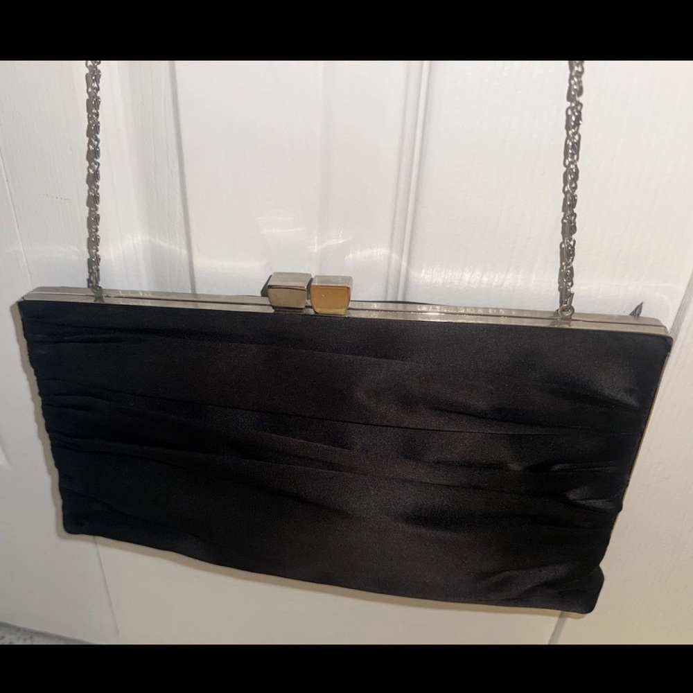 Lulu Townsend Women's Clutch/Crossbody Black /Silver Hardware Evening Bag